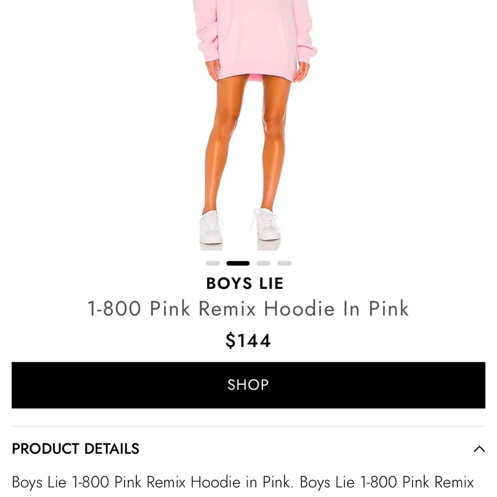 Pink Rhinestone Text Hoodie - Picture 3 of 3